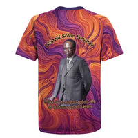 Léopold Sédar Senghor Rugby Jersey Femme Noire Silhouette with Africa Map Pattern Vibrant Swirl Background - Wonder Print Shop