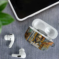 Léopold Sédar Senghor AirPods Case President Poete Portrait Futuristic African Robotic Handshake Earth and Flowers Unity - Wonder Print Shop