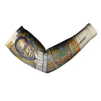 Léopold Sédar Senghor Arm Sleeves President Poete Portrait Futuristic African Robotic Handshake Earth and Flowers Unity - Wonder Print Shop