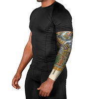 Léopold Sédar Senghor Arm Sleeves President Poete Portrait Futuristic African Robotic Handshake Earth and Flowers Unity - Wonder Print Shop