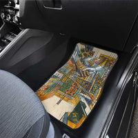 Léopold Sédar Senghor Car Mats President Poete Portrait Futuristic African Robotic Handshake Earth and Flowers Unity - Wonder Print Shop