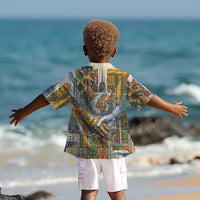 Léopold Sédar Senghor Kid Hawaiian Shirt President Poete Portrait Futuristic African Robotic Handshake Earth and Flowers Unity - Wonder Print Shop