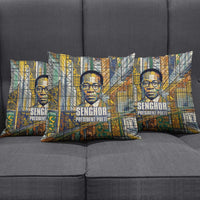 Léopold Sédar Senghor Pillow Cover President Poete Portrait Futuristic African Robotic Handshake Earth and Flowers Unity - Wonder Print Shop