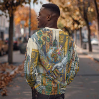 Léopold Sédar Senghor Sweatshirt President Poete Portrait Futuristic African Robotic Handshake Earth and Flowers Unity - Wonder Print Shop
