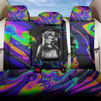 Funny Psychedelic Monkey Thinker Back Car Seat Cover Trippy Curiosity Vibes