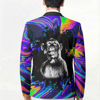 Funny Psychedelic Monkey Thinker Blazer Trippy Curiosity Vibes
