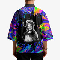 Funny Psychedelic Monkey Thinker Kimono Trippy Curiosity Vibes