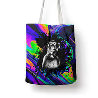 Funny Psychedelic Monkey Thinker Tote Bag Trippy Curiosity Vibes