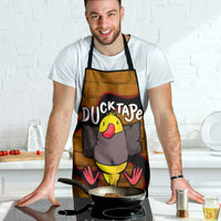 Funny Duck Tape Pun Art Apron Quirky Cartoon Duck Humor