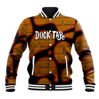 Funny Duck Tape Pun Art Baseball Jacket Quirky Cartoon Duck Humor