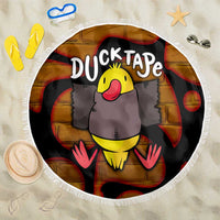 Funny Duck Tape Pun Art Beach Blanket Quirky Cartoon Duck Humor