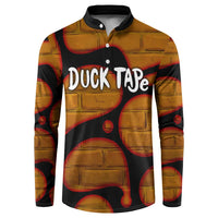 Funny Duck Tape Pun Art Button Sweatshirt Quirky Cartoon Duck Humor