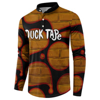 Funny Duck Tape Pun Art Button Sweatshirt Quirky Cartoon Duck Humor
