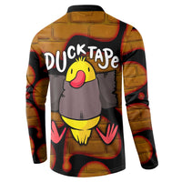 Funny Duck Tape Pun Art Button Sweatshirt Quirky Cartoon Duck Humor