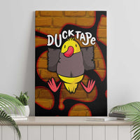 Funny Duck Tape Pun Art Canvas Wall Art Quirky Cartoon Duck Humor