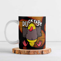 Funny Duck Tape Pun Art Ceramic Mug Quirky Cartoon Duck Humor
