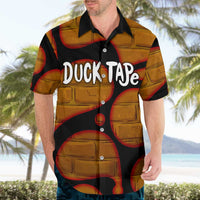 Funny Duck Tape Pun Art Hawaiian Shirt Quirky Cartoon Duck Humor