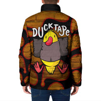 Funny Duck Tape Pun Art Padded Jacket Quirky Cartoon Duck Humor