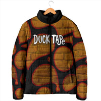 Funny Duck Tape Pun Art Padded Jacket Quirky Cartoon Duck Humor