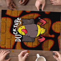 Funny Duck Tape Pun Art Puzzle Quirky Cartoon Duck Humor
