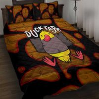 Funny Duck Tape Pun Art Quilt Bed Set Quirky Cartoon Duck Humor