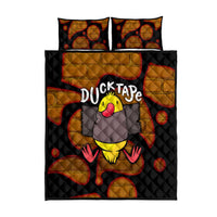 Funny Duck Tape Pun Art Quilt Bed Set Quirky Cartoon Duck Humor