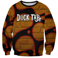 Funny Duck Tape Pun Art Sweatshirt Quirky Cartoon Duck Humor