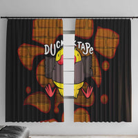Funny Duck Tape Pun Art Window Curtain Quirky Cartoon Duck Humor