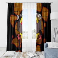 Funny Duck Tape Pun Art Window Curtain Quirky Cartoon Duck Humor