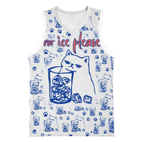 No Ice Please Cat Basketball Jersey Grumpy Cat with Drink Humor