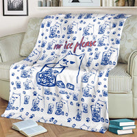 No Ice Please Cat Blanket Grumpy Cat with Drink Humor