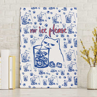 No Ice Please Cat Canvas Wall Art Grumpy Cat with Drink Humor