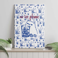 No Ice Please Cat Canvas Wall Art Grumpy Cat with Drink Humor