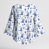 No Ice Please Cat Kimono Sleeve Blouse Grumpy Cat with Drink Humor