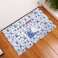 No Ice Please Cat Rubber Doormat Grumpy Cat with Drink Humor