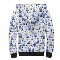 No Ice Please Cat Sherpa Hoodie Grumpy Cat with Drink Humor