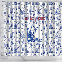 No Ice Please Cat Shower Curtain Grumpy Cat with Drink Humor