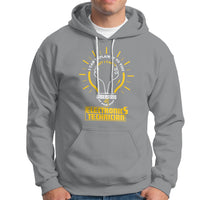 Sport gray electronic technician hoodie with front graphic, kangaroo pocket, hood drawstrings