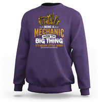 Men's mechanic graphic crewneck sweatshirt, purple, long sleeves