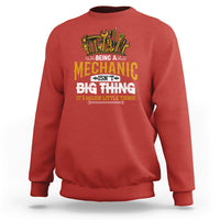 Men's mechanic graphic crewneck sweatshirt, red, long sleeves