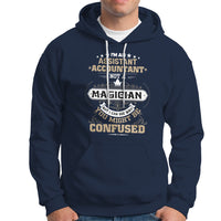 Navy pullover hoodie with front graphic and kangaroo pocket, drawstring hood