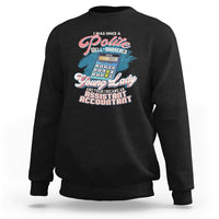 Black crewneck sweatshirt with colorful accountant slogan graphic on chest