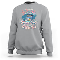 Sport gray crewneck sweatshirt with colorful accountant slogan graphic on chest
