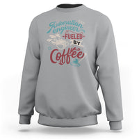 Fuelled by Coffee engineer graphic sport gray crewneck sweatshirt.