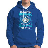 Royal blue hoodie with front pouch pocket and large chest work graphic