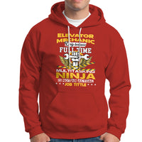 Red zipless hoodie with front graphic print and kangaroo pocket, drawstring hood