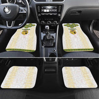 Tunisia Flag Traditional Tribal Pattern Green and White Pullover Car Mats with National Crest and Emblem