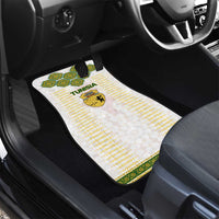Tunisia Flag Traditional Tribal Pattern Green and White Pullover Car Mats with National Crest and Emblem
