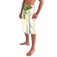 Tunisia Flag Traditional Tribal Pattern Green and White Pullover Lavalava with National Crest and Emblem