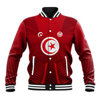 Tunisia National Flag Baseball Jacket with Crescent Star Emblem and Red Sport Design